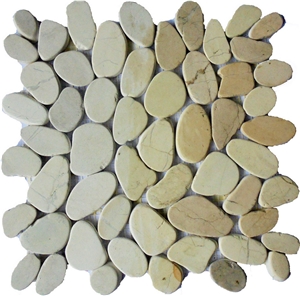 Slice White Pebble Mosaic Tile Inter. 30 X 30