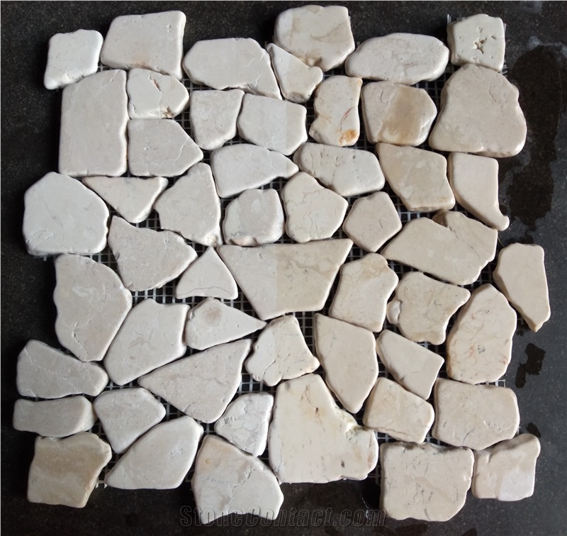 White Marble Mosaic Tile Interlocking 30 X 30