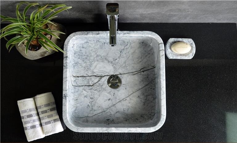 China Carrara White Marble Basins,Marble Sinks