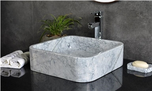 China Carrara White Marble Basins,Marble Sinks