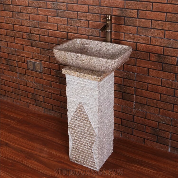 Stone Pedestal Sink, G682 Granite Bathroom Sinks