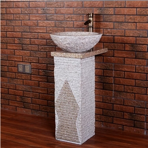 Stone Pedestal Sink, G682 Granite Bathroom Sinks