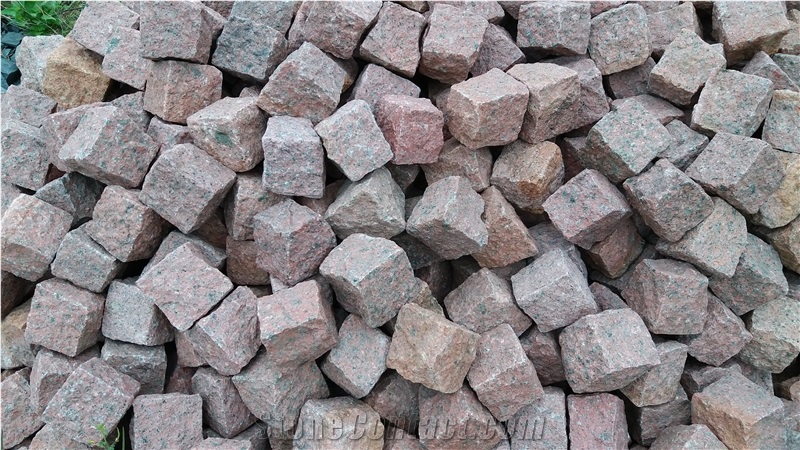 Red Granite Cobbles/ Cubes