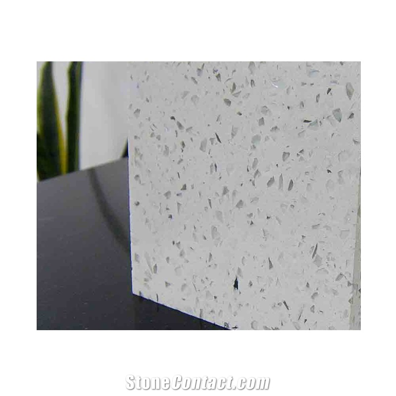 China Sparkle White Crystal Quartz Countertop