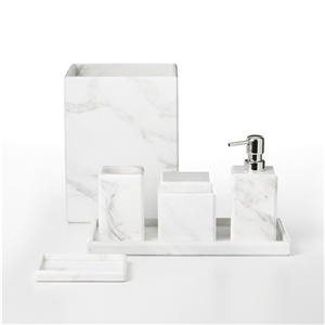 Marble 6 Piece Bathroom Accessories Set