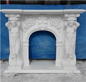 Indoor Decoration Natural Marble Fireplace Mantel
