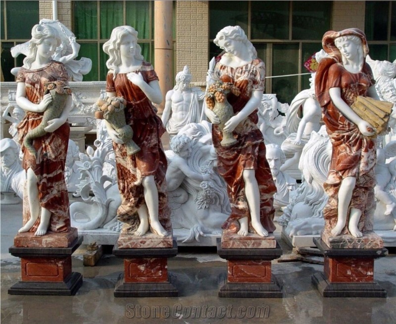 Lifesize Garden Natural Marble Four Season Statues