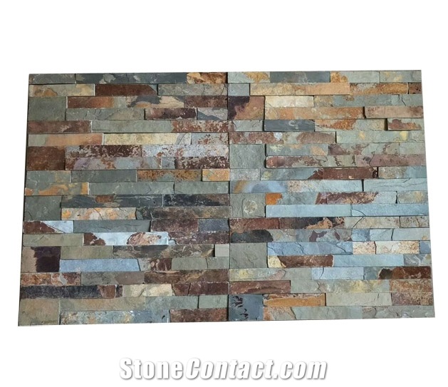 Thin Rusty Slate Ledge Stone Wall Cladding Tiles