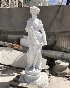 White Marble Lady Statue Female Sculpture