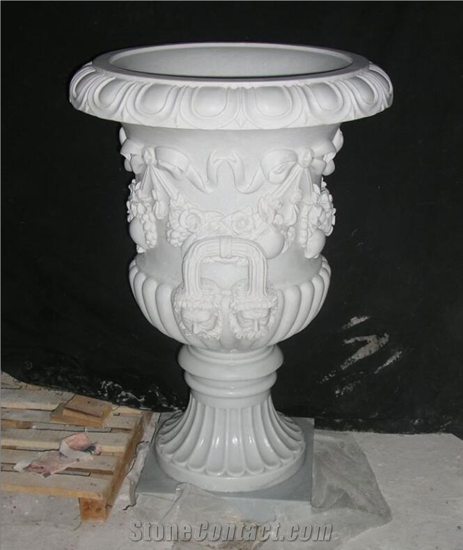 Wholesale Garden Decorative Marble Flowerpot