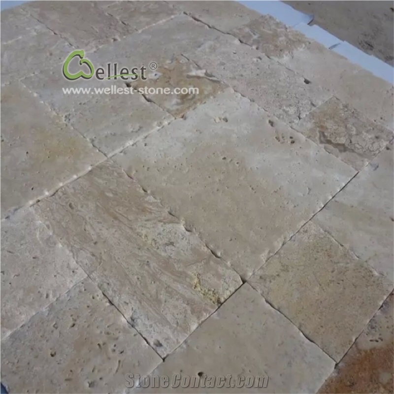 Honed and Brushed Travertine Floor Tiles
