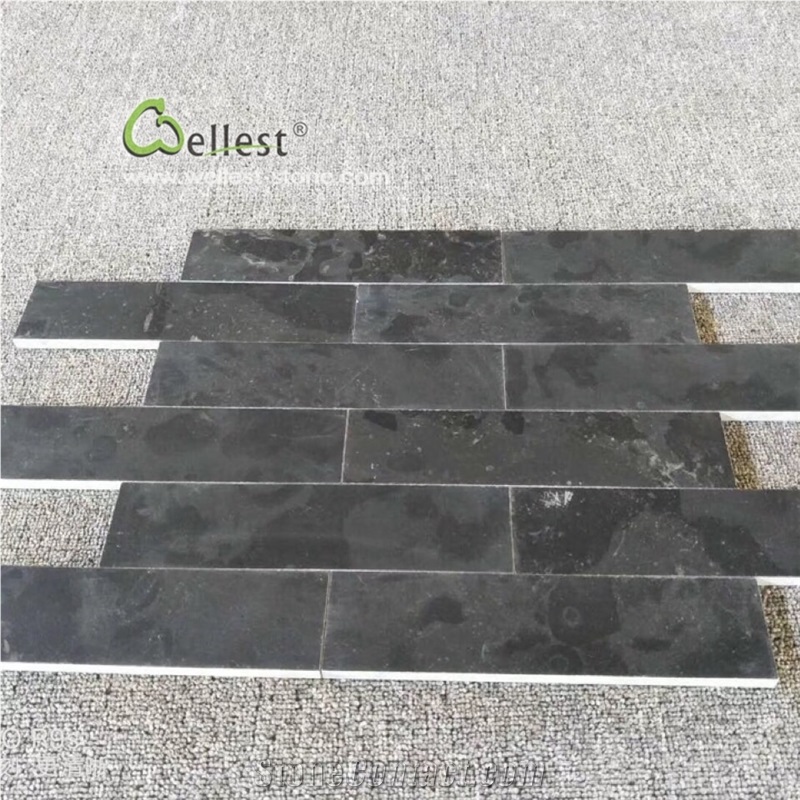 Honed Black Limestone Wall Floor Covering Tiles