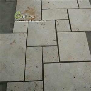 Pool Covering French Pattern Travertine Paver