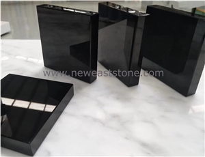 Absolute Black Nano Crystal Glass Stone Slabs Tile