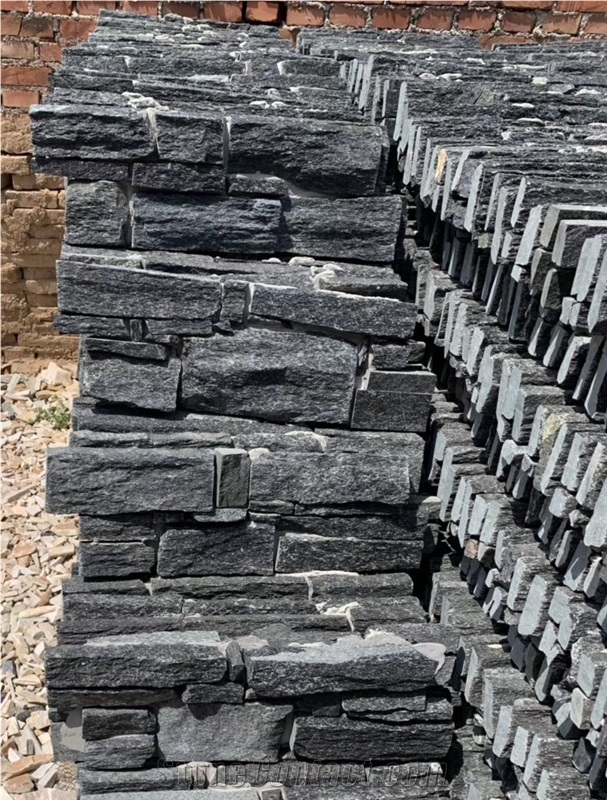 Hot Charcoal Black Quartz Ledger Wall Panel Stone