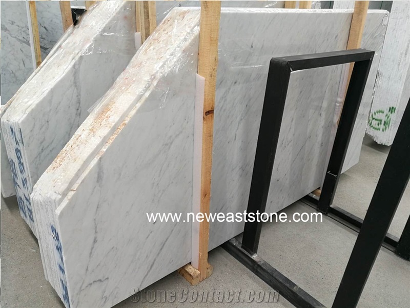 Italy White Marble Carrara Bianco B Slabs & Tiles