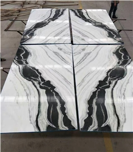 Book-Matched Panda White Marble