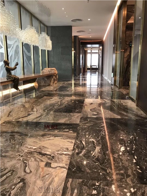 Anique Venice Brown Marble Slab Flooring Tiles