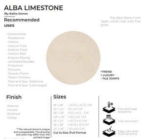 Caliza Alba Limestone, Tiles & Slabs