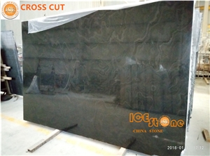 China Black Wood Serpenggiante Marble Slabs Tiles