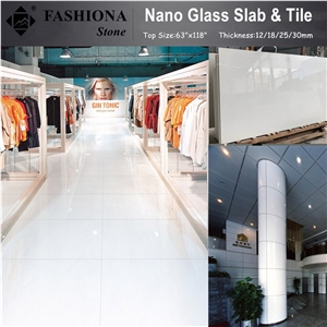 Manmade White Marble,Crystallized Nano Glass Stone Slabs for Interior & Exterior