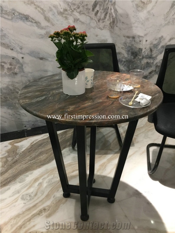Bianco Calacatta Stone Reception Desk/Coffee Table
