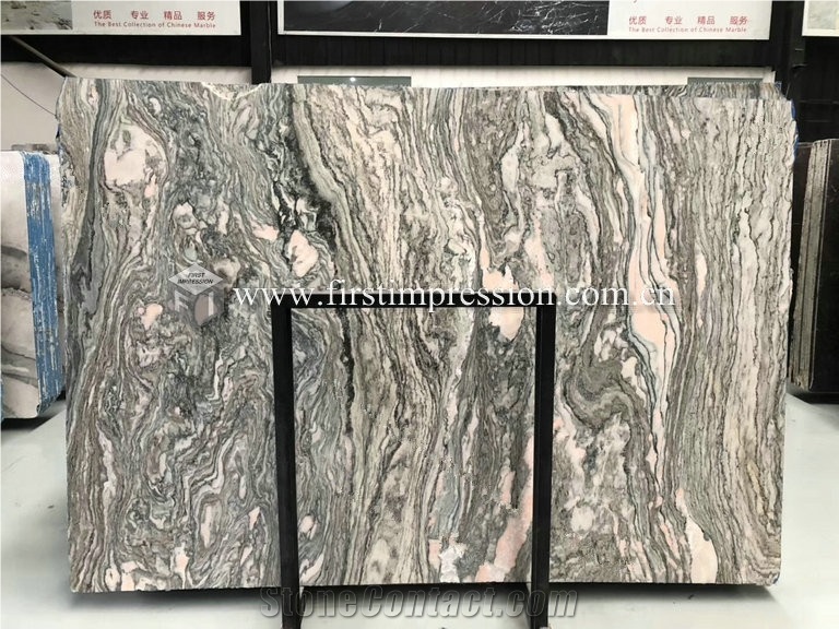 New Polished Water Cloudy Grey Marble Slabs