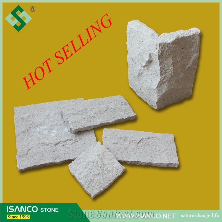 Beige Limestone Split Wallstone for Sale