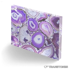 Artificial Purple Natural Stone Decors Sheet Panel