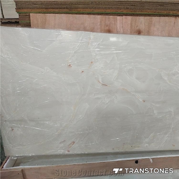 Artificial Wall Tiles Pink Panel Translucent Stone
