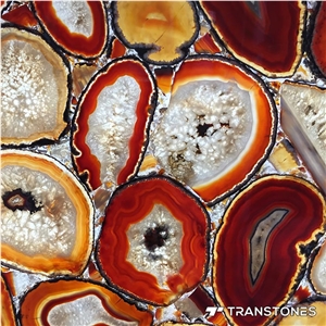 Decorated Translucent Natural Agate Sheet