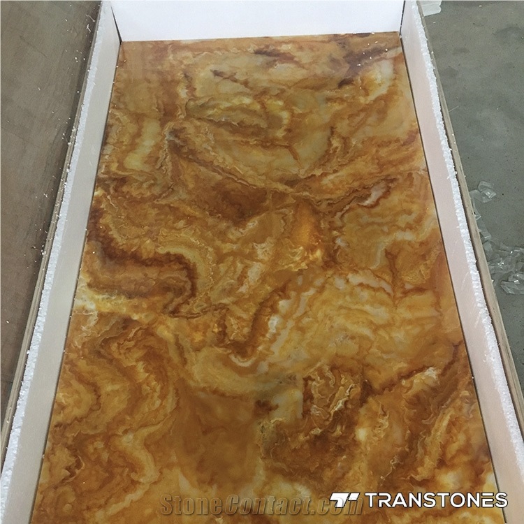 Faux Stone Alabaster Yellow Translucent Wall Panel