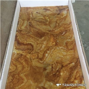 Faux Stone Alabaster Yellow Translucent Wall Panel