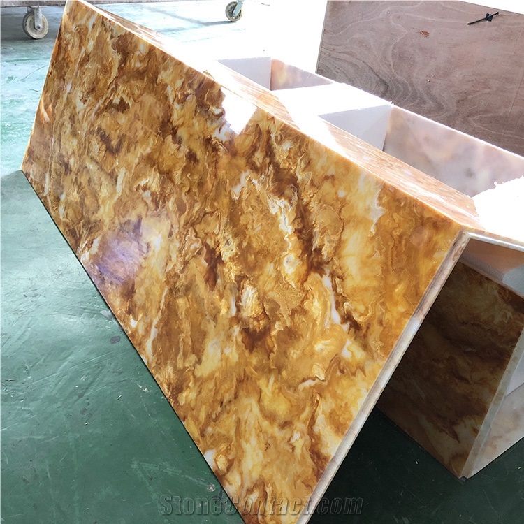 Honed Surface Artificial Gold Stone Wall Panel