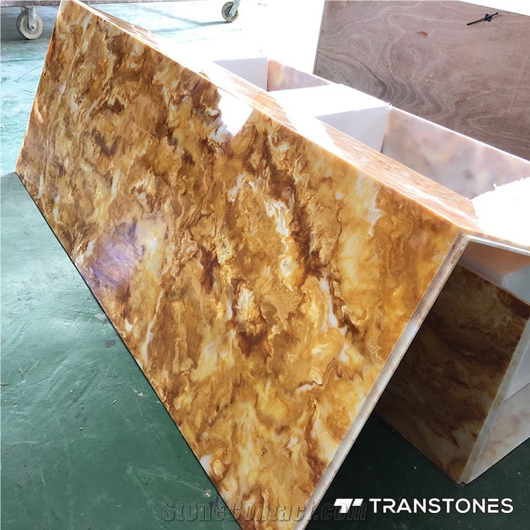 Honed Surface Artificial Gold Stone Wall Panel