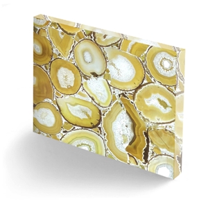 Luxury Agate Stone Slab Backlit Semiprecious Stone Sheet