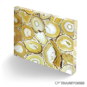 Luxury Decoration Yellow Agate Stone Slab