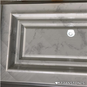 Polished Clear Wall Resin Panel Textured Stone