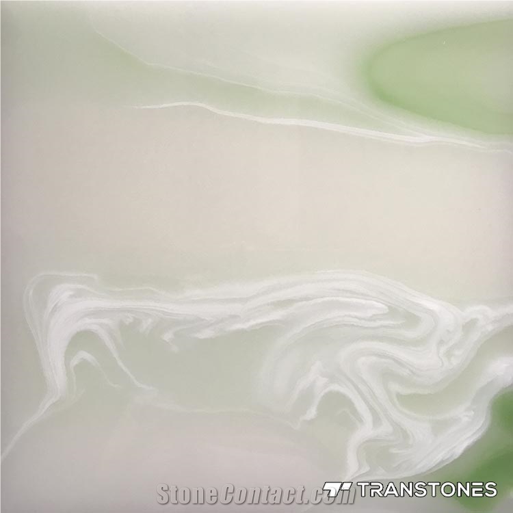 Polished Green Faux Alabaster Wall Panels Interior Decor