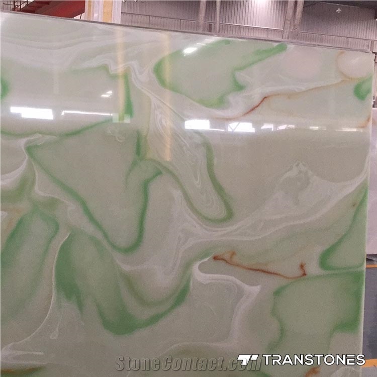 Polished Green Faux Alabaster Wall Panels Interior Decor