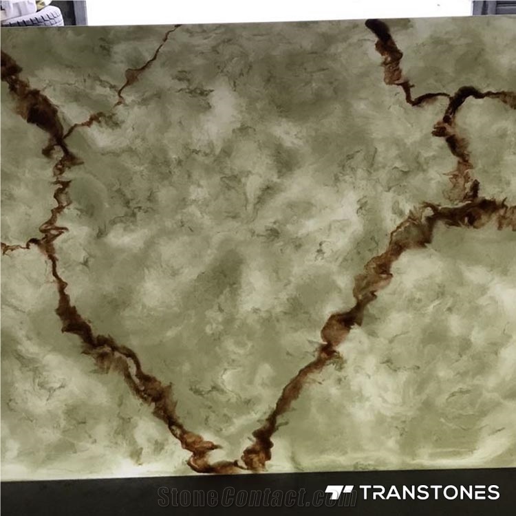 Translucent Green Faux Resin Stone Wall Panel