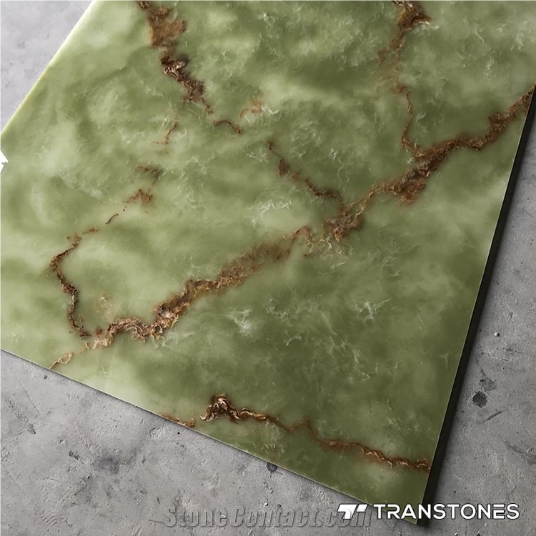 Transparent Faux Stone Green Onyx Wall Panels