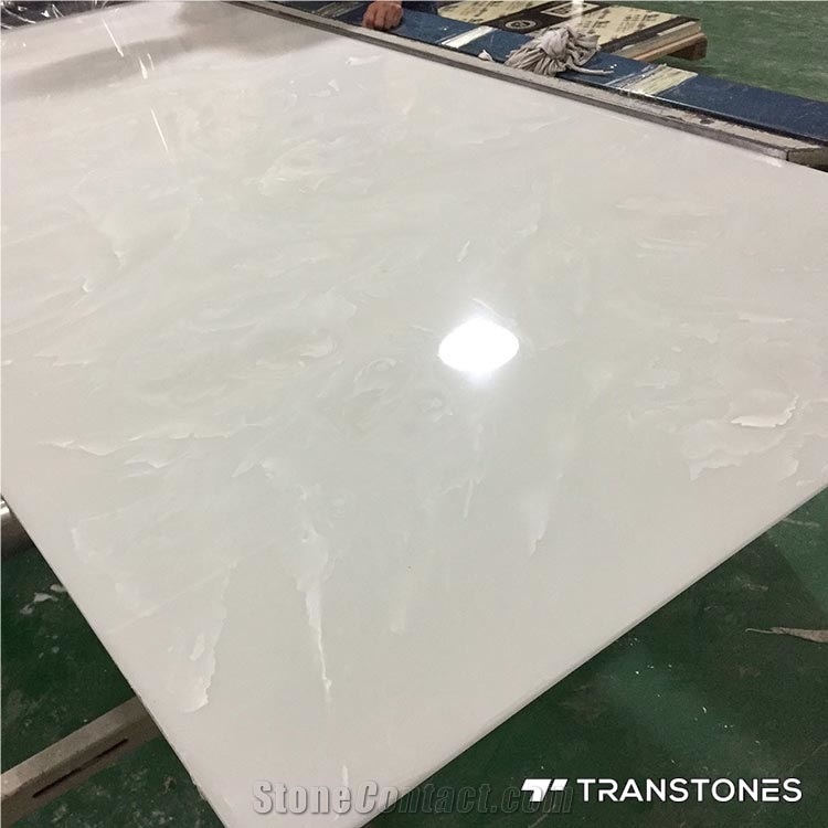 Transtones White Artificial Alabaster Stone Sheet Wall Panel