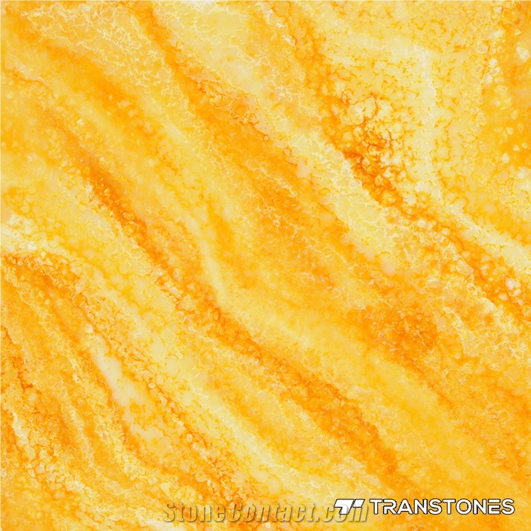 Yellow Pattern Artificial Transparent Stone Tiles