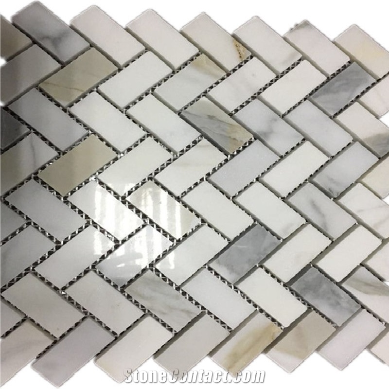 Calacatta Gold Marble Mosaic Tile