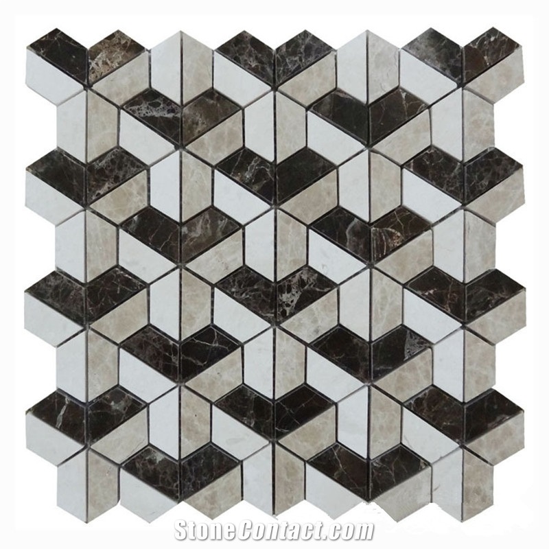 Carrara White Marble Mosaic Tiles Basket Weave Mosaic