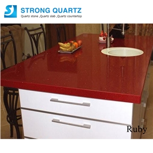 Ruby Red Quartz Stone Sq1004 Kitchen Countertops
