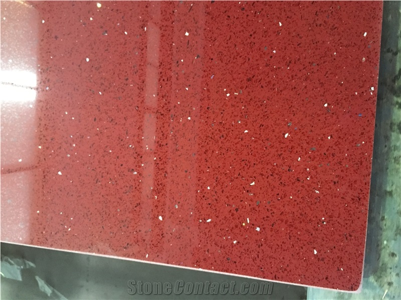 Ruby Red Quartz Stone Sq1004 Kitchen Countertops