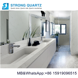 White Quartz Stone Bathroom Vanity Tops