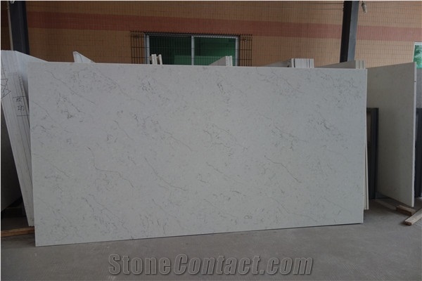 Carrara White Artificial Quartz White Quartz Slabs